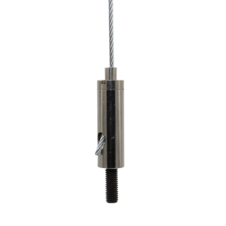 Drahtseilhalter / Gripper 15, Außengewinde M6 Gewindeüberstand 12mm, Seil Ø1,0-1,5mm | vernickelt