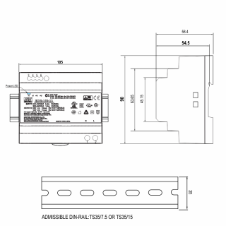 MeanWell HDR-Serie - Hutschienen-Schaltnetzteile DIN-Rail | 150W 24V/6,25A | HDR-150-24