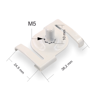 Deckenclip M5 für Odenwald - Rasterdecken | mit Gewindebolzen M5x10mm | weiss