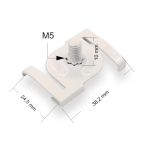 Deckenclip M5 für Odenwald - Rasterdecken | mit Gewindebolzen M5 x 10 mm | weiss