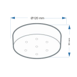 Abdeckkappe / Baldachin Zipdesign Medium mit 0-7 Lampenpendel Ø 120 mm, Höhe 30 mm | silber RAL 9007 matt