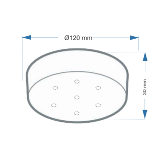 Abdeckkappe / Baldachin Zipdesign Medium mit 0-7 Lampenpendel Ø120mm, Höhe 30mm, weiß RAL 9010 matt