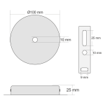 Baldachin Standard | Ø 100 mm | Höhe 25 mm | Schwarz