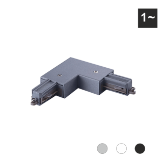 L-Verbinder für 1-Phasen Stromschienen, komp. zu SLV 1Phasensystem | Schutzleiter außen | Schwarz