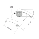 Deckenclip M6 für Odenwald - Rasterdecken | mit Gewindebolzen M6x10mm und Mutter | weiß