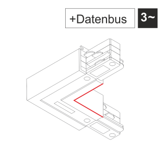 EUTRAC DALI Eckverbinder Schutzleiter innen mit Datenbus in verschiedenen Ausführungen | 555 2 1210 X