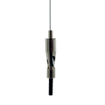 Drahtseilhalter / Gripper 15, Gelenk mit M4 Außengewinde Länge 14 mm, für Drahtseil Ø 1,0 - 1,5 mm | vernickelt