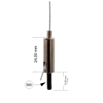 Drahtseilhalter / Gripper 12, M4 Außengewinde Gewindeüberstand 12 mm, für Drahtseil Ø 0,8 - 1,2 mm | vernickelt