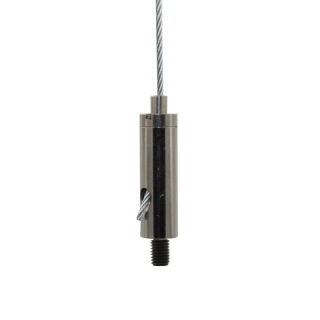 Drahtseilhalter / Gripper 15, Außengewinde M6 Gewindeüberstand 6mm, Seil Ø1,0-1,5mm | vernickelt