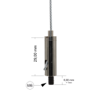 Drahtseilhalter / Gripper 15, M6 Außengewinde Länge 6 mm, für Drahtseil Ø 1,0 - 1,5 mm | vernickelt