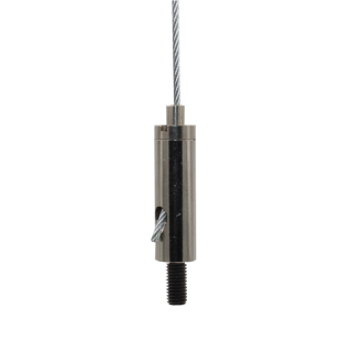 Drahtseilhalter / Gripper 15, Außengewinde M6 Gewindeüberstand 10mm, Seil Ø1,0-1,5mm | vernickelt