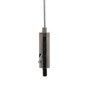 Drahtseilhalter / Gripper 15, Außengewinde M4 Gewindeüberstand 6mm, Seil Ø1,0-1,5mm | vernickelt