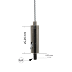 Drahtseilhalter / Gripper 15, M4 Außengewinde Länge 6 mm, für Drahtseil Ø 1,0 - 1,5 mm | vernickelt
