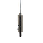 Drahtseilhalter / Gripper 15, M4 Außengewinde Länge 8 mm, für Drahtseil Ø 1,0 - 1,5 mm | vernickelt