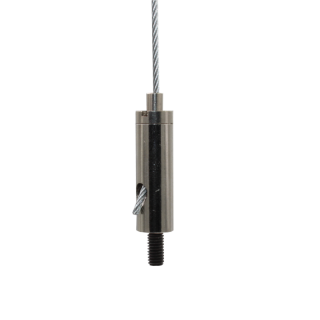 Drahtseilhalter / Gripper 15, Außengewinde M5 Gewindeüberstand 8mm, Seil Ø1,0-1,5mm | vernickelt