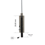 Drahtseilhalter / Gripper 15, M5 Außengewinde Länge 8 mm, für Drahtseil Ø 1,0 - 1,5 mm | vernickelt