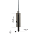Drahtseilhalter / Gripper 15, M5 Außengewinde Länge 10 mm, für Drahtseil Ø 1,0 - 1,5 mm | vernickelt