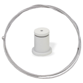 Abhängeset ohne Drahtseilhalter / Gripper für mittlere Lasten, Ø1,5mm | weiß | Länge 1500mm