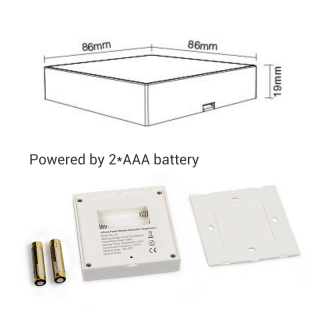 LED RGBW Touch Panel 4 Zonen 12/24V Premium 2.4GHZ 3V (2x AAA) - MiLight / MiBoxer | B3 | Batterie