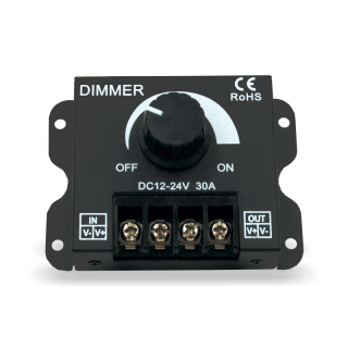 LED PWM Dimmregler für LED-Stripes DC12-24V 30A*1CH 24V<720W | Flache Version