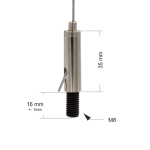 Drahtseilhalter / Gripper 20, M8 Außengewinde Länge 16 mm, für Drahtseil Ø 1,5 - 2,0mm | vernickelt