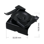 Kombination Deckenclip für 24mm Rasterdecke und EUTRAC Stromschienenklammer | schwarz