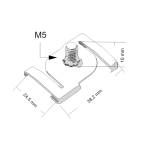 Deckenclip M5 für Odenwald - Rasterdecken | mit Gewindebolzen M5x10mm | verschiedene Ausführungen