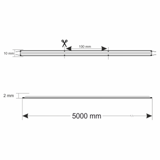 LED Strip PRO 24V COB 2640 10 Watt/m 528LED/m | 1050lm/m 5m Rolle 10mm breit IP20 | CW