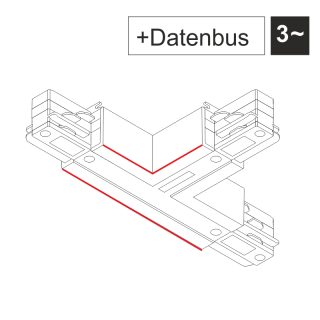 EUTRAC DALI T-Verbinder Schutzleiter mit Datenbus aussen rechts für 3~, schwarz | 555 2 1214 2