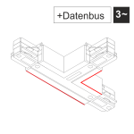 EUTRAC DALI T-Verbinder Schutzleiter mit Datenbus aussen links für 3~, schwarz | 555 2 1215 2