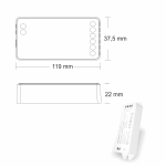 MiBoxer Empfänger Controller Steuerung Dimmer 2.4G 12/24V max. 12A | FUT036M | Single Color