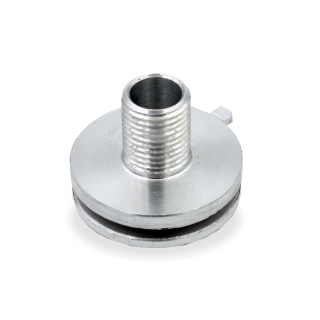Nippel für Stromschienenadapter abgerundet | M10x1 / 12mm Gewindelänge | Aluminium