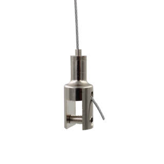 Drahtseilhalter / Gripper 15, Displayhalter, Klemmbereich 10 mm, für Drahtseil Ø 1,0 - 1,5 mm | vernickelt
