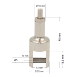 Drahtseilhalter / Gripper 20, Displayhalter, Klemmhalter, 13 mm Plattendicke, für Drahtseil Ø 1,5 mm - 2,0 mm | vernickelt