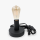 Tischleuchte Lampe Ø10cm - Fassung E14 max. 40W, Textilkabel mit Kabelschalter An/Aus | Schwarz