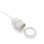 Lampen- Netzkabel PVC mit Schalter und E27 Fassung & Schraubring | Weiss | 3500mm