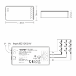 Mi-Light Empfänger Controller Steuerung Dimmer 2.4G 12/24V "12A" | Small | RGB
