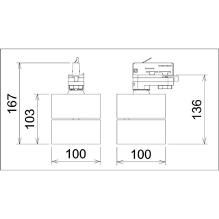 Uni II LED Stromschienenstrahler 3-Phasen 230V,COB, 16,00 W 910 lm IP20| Triac-Dimmbar | Warmweiß - 3000K