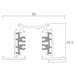 Deko-Light, 3-Phasen Schienensystem, D Line Einbaustromschiene mit Flügel 3m, Verkehrsweiß RAL 9016, Eingangsspannung: 220-240 V/AC, Tiefe: 3000 mm, Breite: 56 mm, Höhe: 35.5 mm, IP 20