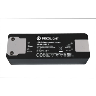 Deko-Light, Netzgerät (CC, DC), BASIC, CC, V8-40-1050mA/40V, Stromkonstant, 20,0-40,0 W, Eingangsspannung: 220-240 V/AC, Ausgangsspannung min./max.: 19-38 V/DC