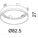 Deko-Light, Mechanisches Systemzubehör, Reflektor Ring Gold für Serie Nihal, Kunststoff, Gold, Höhe: 27 mm, Durchmesser: 82.5 mm, IP 20