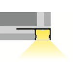 LED Aluminiumprofil UNI-TILE12 (3,35 x 1,15) - Fliesenprofil PLUS - für Strips bis 12 mm | 180 Grad | 3000 mm