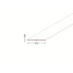 LED Profil Abdeckung B für Profile [WALLE12] | PP | satiniert 3000 mm