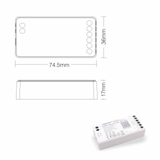 MiBoxer RGBW WIFI LED Controller (WiFi+2.4G) 12/24V 12A | WiFi Tuya Alexa Google Steuerung | FUT038W | RGBW