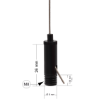Drahtseilhalter / Gripper 10, M8 Außengewinde Länge 7 mm, für Drahtseil Ø 0,8 - 1,0 mm | schwarz