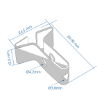 Deckenklemme für Rasterdecken T14-24 mm aus Metall, Länge 30 mm, Breite 12 mm | weiß