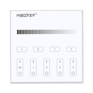 MiBoxer DALI 3in1 Single Color Wandcontroller Touch Panel 4 Zonen DALI-Signal (DT6) | 230V | DP1S | Wandeinbau
