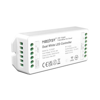 MiBoxer LED Empfänger Controller 2.4G 12/24V "20A" PUSH Dimmer kompatibel | FUT035P | CCT