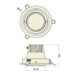 LED Downlight Kompass Rondo weiß Philips 930 PW HE CHIP | TCI MP42 Treiber | 38 Grad Reflektor | sekundär mit GST18 Stecker (ABVERKAUFSARTIKEL)