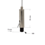 Drahtseilhalter / Gripper 20, M8 Außengewinde Länge 8 mm, für Drahtseil Ø 1,5 - 2,0mm | vernickelt